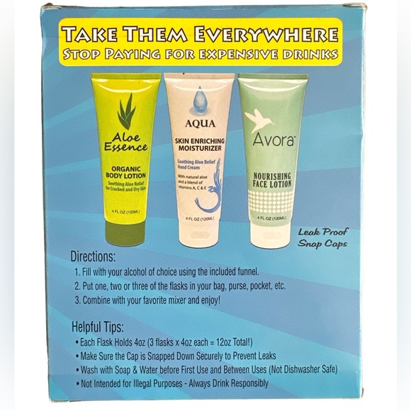 NEW IN BOX Lotion Flasks (3 Pack) - Picture 9 of 9